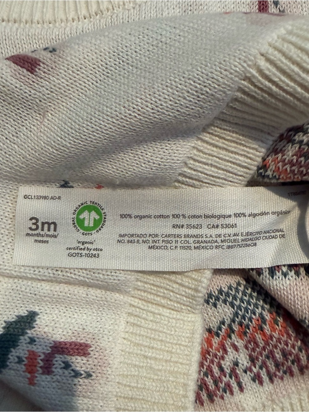 Little Planet‎ by Carter’s Baby 3M Organic Cotton Snowman Sweater Pants Set NWT - Picture 5 of 10